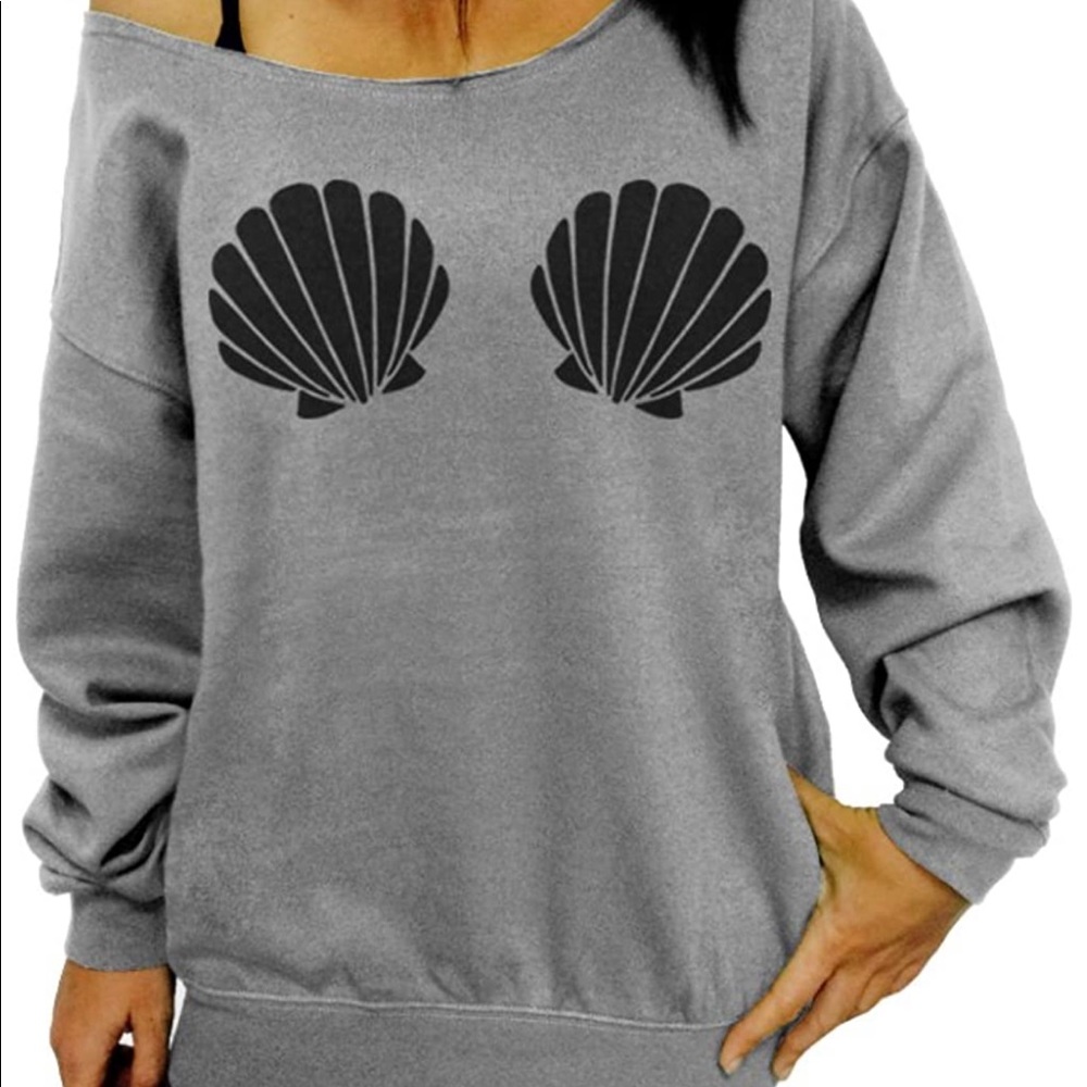 Mermaid Seashells Slouchy Sweatshirt